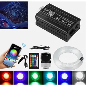 500PCS Car Home Starry Ceiling Light Kit, RGBW Fiber Optic Headliner Roof Twinkle Lights, Bluetooth APP & 24Key Remote, Music Sync Ambient Lighting for Vehicle & Room Decor