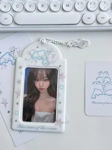 Kpop Photo Card Holder Y2K Style, Cute Keychain, Bus Card Case & ID Badge Holder, PVC Material, Ideal for Fans & Students, Storage Display Bag
