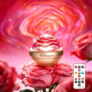 Onefire Rose Crystal Light Projector, Northern Lights Lamp with Remote, 5 Brightness Levels & Timer, Romantic Ambient Lighting for Bedroom Decor, Gift for Her Mother's Day Anniversary Proposal