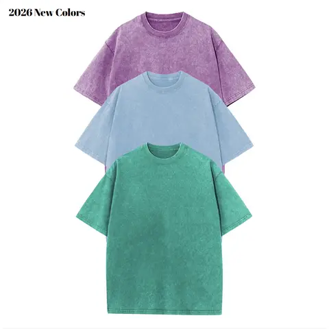 Sunland Women's 3Pcs Vintage Acid Washed Cotton Oversized Short-Sleeve Round Neck Tee Tops - Solid Hip Couple Match Set with Funny Cat Graphic for Summer Casual Streetwear