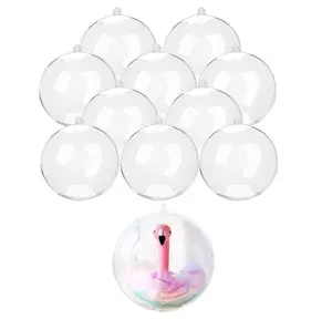 10 Pcs 3.14 inch Filling Transparent Plastic Decorative Call DIY Craft Ball Transparent Ball Christmas, Birthday, Wedding, Party and Home Decoration Ornaments ((3.14"/80mm))