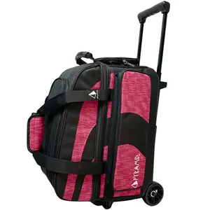 Pyramid Path Pro Deluxe Double Roller Bowling Bag (Black/Circuit Hot Pink)