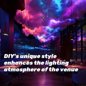 Extra-Large Esports Cloud Light Kit - USB Lamps with Music Sync, Warm White and Multicolor Changing Strip Lights, Perfect for Gaming Room, Home, and Bedroom Decorations, Colorful Ambiance and Immersive Experience