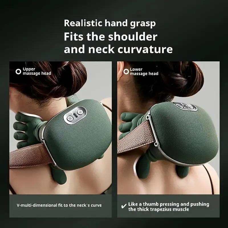 Multi functional simulated human hand five finger shoulder and neck massager, electric massage function neck and shoulder massager, wireless portable USB charging. Deep tissue massage, suitable for the neck, shoulders, back, arms, and legs Shiatsu heat