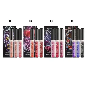 Glitter Matte Lip Gloss Set, 3 Counts/box Moisturizing Lip Glaze Stick, Non-stick Cup Lip Sticks for Girls & Women, Cosmetic Makeup