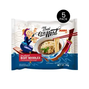 Mama Thai Connect Boat Noodles Rich and Savory Thai Style Soup Noodles, 5 Packs x 93g Each