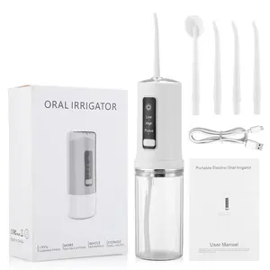 Portable Dental Water Flosser, 1 Set 4 Nozzles Oral Irrigators with Base Storage Design, Mouth Washing Machine, Personal Care Tool for Teeth Cleaning