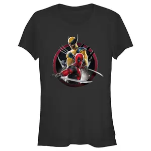 Junior's Marvel: Deadpool & Wolverine Badge T-Shirt