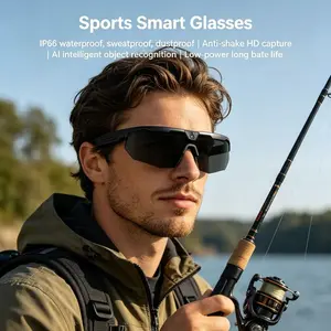 Ai Smart Sports Sunglasses, HD Photo Video, Ai Voice Wakeup, Bluetooth-compatible Music, Enc Noise Reduction, Ip66 Waterproof, Lightweight 35g, Multifunctional Outdoor Glasses