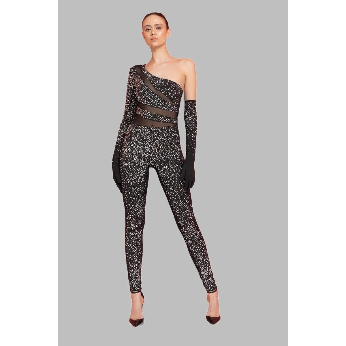 Connie Sheer Stretch Cutout Catsuit