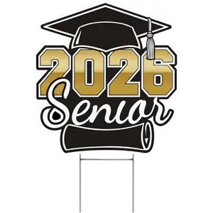 Congratulations Class of 2026 Graduation Yard Sign Home Decor Lawn Decoration With Stake Senior High School College Graduate
