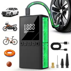 Portable Cordless Tire Inflator 3500mAh Rechargeable Air Compressor LED Digital Display Fast Inflation for Car Motorcycle Bike Sports Ball