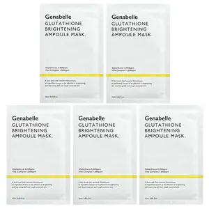 Genabelle Glutathione Brightening Ampoule Beauty Mask, 5 Sheets, 0.84 fl oz (25 ml) Each