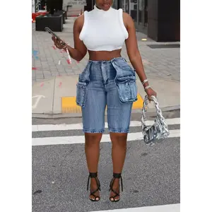 summer autumn clothes 2025 new Trend American Women's Clothing Retro Denim Quarter Shorts