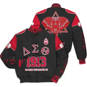 Sisterhood Delta Sigma Theta Elephant Style Varsity Jacket, Personalized 1913 Sorority All Over Print Letterman, Unique DST Greek Member Coat, Red Jacket