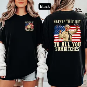 Happy 4th of July to All You Sumbitches Shirt, Retro Smokey and the Bandit Tee, Funny Patriotic Gift, Independence Day