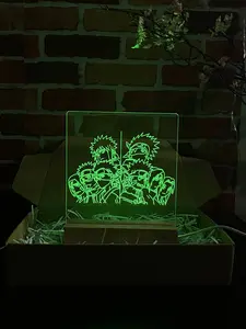 Naruto Anime Acrylic Plaque With Wood Stand - Past and Present
