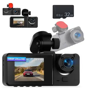 HD 1080P Car Recorder Dual Camera 2" IPS Display Night Vision Motion Detection Loop Recording 64GB TF Card Support 30 FPS 150 Degree View Angle