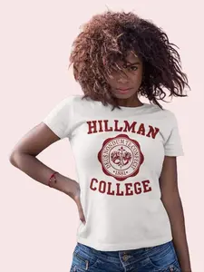 Hillman College T-shirt A Different World TV Sitcom Classic 90s Sitcom Black Culture Shirt Machine Washable Crew Neck Short Sleeve Womenswear Top All Seasons