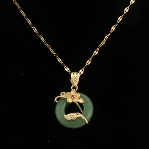 1 Lotus leaf pendant necklace Suitable for women to wear every day