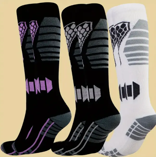CT TAPESOCKS Heated Socks For Men and Women - Thickened Winter Ski Socks with Geometric Patterns - All-Season Warmth, Durable Polyester & Polyamide Blend, Machine Washable