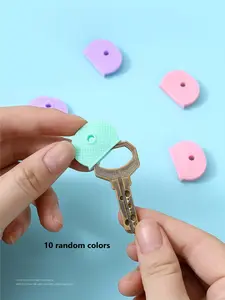 Random Color Key Cap Covers, 10pcs/set Silicone Key Cap Covers for Keychain, Versatile Accessories for Door Key & Car Keys for Daily Use, Car Key Accessory