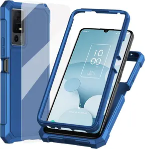 Case for Jitterbug  4, TCL 505 T509A/TCL 40T T608DL/TCL 40 XL Phone Case with Screen Protector, Dual Layer Protection, Shockproof Corner TPU Bumper, Heavy Duty Cell Phone Cover-Blue