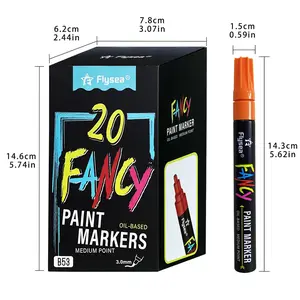 12/20 Color Paint Markers Set, Waterproof Fast Dry Oil-Based Ink Pens, Ideal for Paper Plastic Wood Metal Ceramic Cups