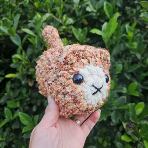 Orange tweed  crochet kitten