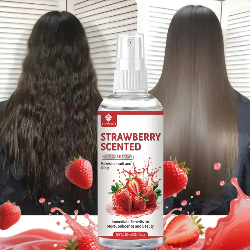 Strawberry Hair Perfume Detangling Spray 3.38oz, Daily Hair Care, Anti Frizz Haircare, Hair Care Solution, Leave In Conditioning, Deep Nourishing & Smooth Shine, Repair Dry Frizzy Hair, Frizz Free Hair, Strengthen Hair Strands, Flatter Rough Ends