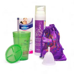 Low Cervix Colorant-Free MeLuna Period Cup Kit - with Milton Tabs