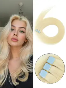 10pcs Mini Tape-In Premium Human Hair Extension, Easy to Apply And Safe for Your Hair, Suitable for Various Styles And Natural Shades for Black, Brown, And Blonde Hair, Featuring a Light Beige Weft, Natural Wavy Human Hair Wave