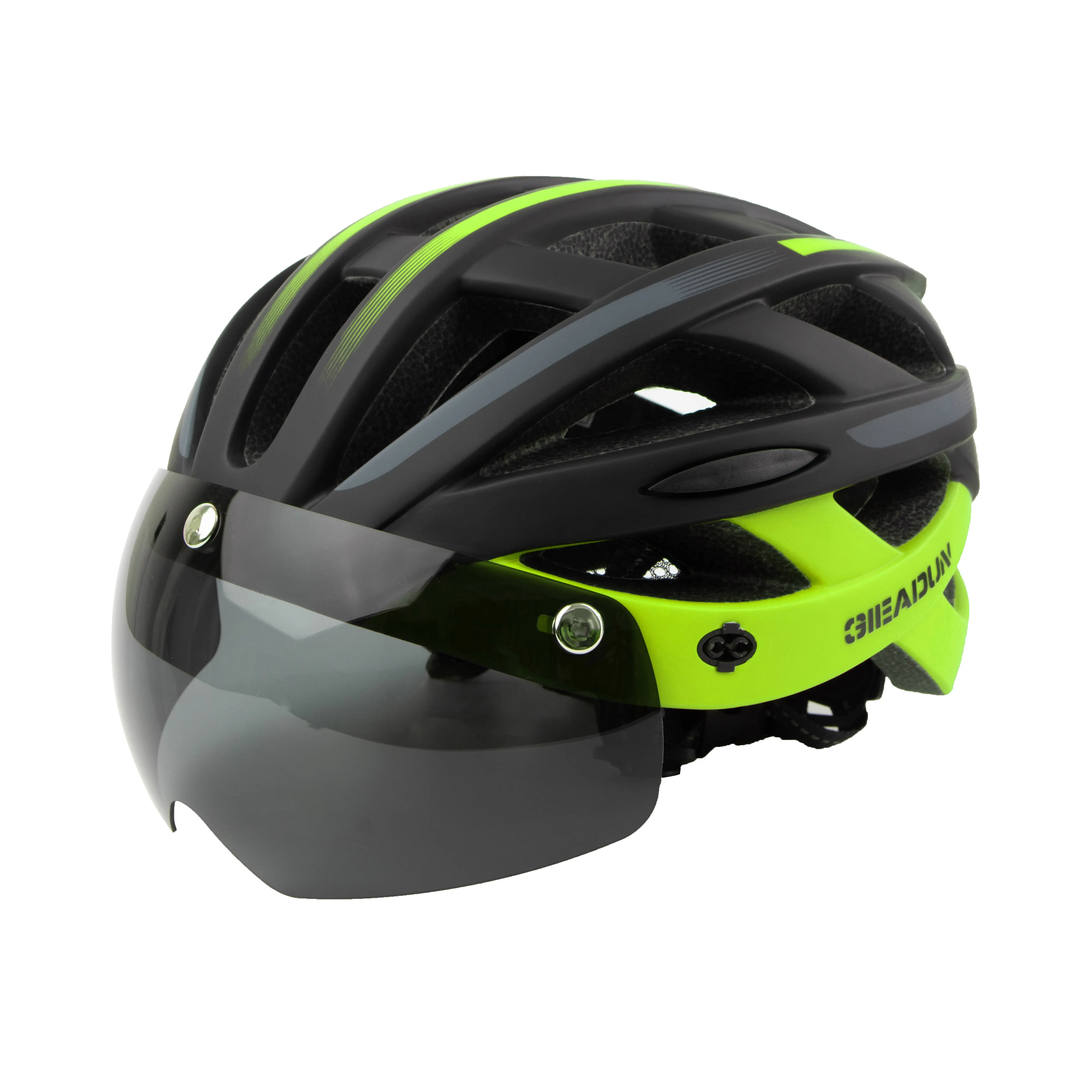 Adult Unisex Cycling Helmet for Riding Safety - 56-62cm Head Size Fit, Detachable Magnetic Goggles, Detachable Sun Visor, Lightweight, Adjustable Side Profile, Adjustable Chin Strap