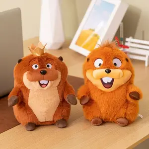 Cute beaver plush toy, adorable cartoon animal stuffed toy, children's companion doll