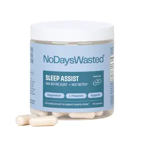 No Days Wasted | Natural Healthcare Sleep & Anti-Anxiety Supplement | Patented Magnesium | Tea-Free & Melatonin-Free | Fitness Recovery | 60 Capsules