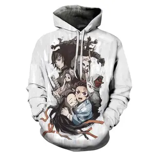 Autumn and winter hooded ghost annihilation blade sweater 3D digital printing men's and women's same trend loose casual sweater