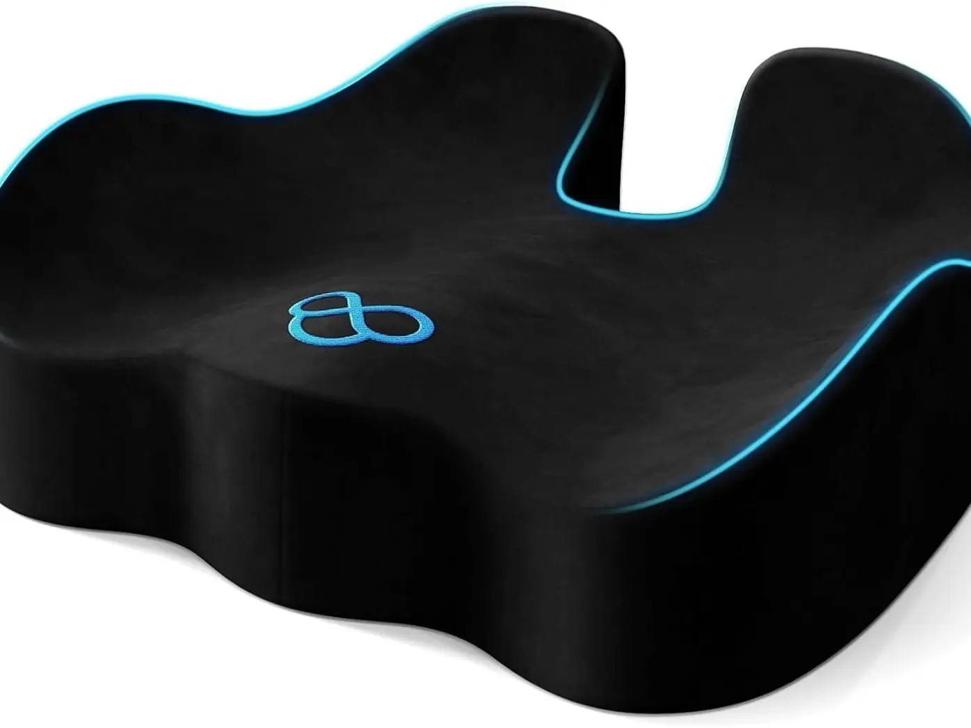 Seat Cushion with Velvet Cover, Thick Memory Foam Cushions for Office Chair, Car Seat, Airplane, Relieving Pressure Tailbone Sciatica Back Pain for Long Sitting, Car Drivers 4.7in Black