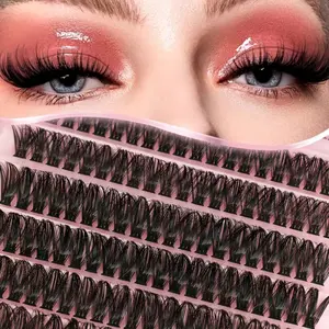 40D Natural and Cluster Eyelashes, DIY Eyelash Extensions, DIY False Eyelashes | 8-16mm Lengths, Extra Thick, D Curl, Comfortable and Reusable, Ideal for Eye Enhancement and Beginners