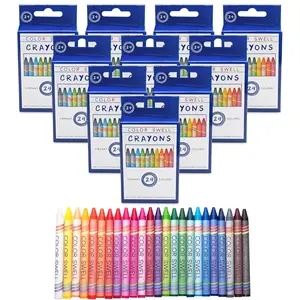 Color Swell Bulk Crayons Packs - 10 Boxes of 24 Vibrant Colors Teacher Quality Durable for Home School, Kid-Friendly Non-Toxic Art Supplies for Coloring & Drawing