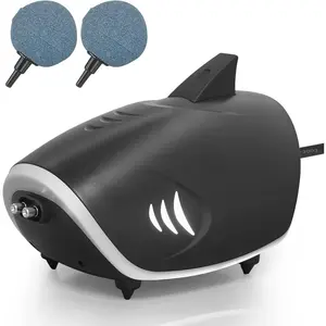 6W Silent Aquarium Air Pump -80GPH/160GPH Large Air Volume Fish Aerator, Adjustable  Pump for Fish  up to 300 Gallon