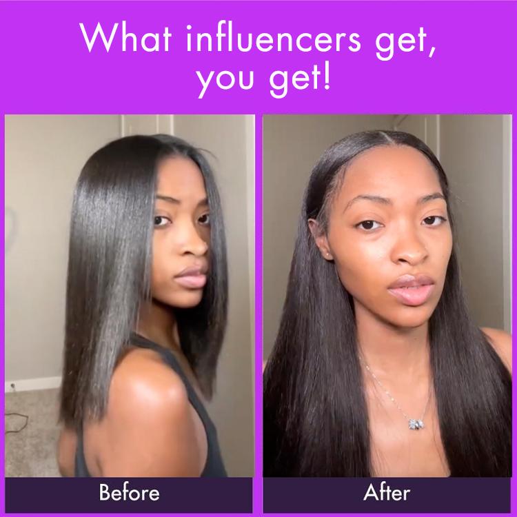 LUVME 100% Virgin Human Hair Extensions Seamless & Invisible Edge Straight, Body Wave, Kinky Curly, Yaki Straight, Messy Burmese Curl Clip-In