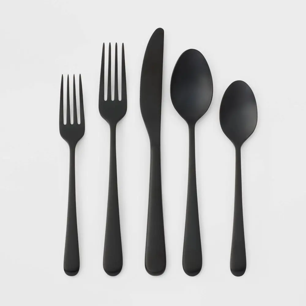 20pc Harrington Flatware Set Black - Threshold 20pc Harrington Flatware Set Black - Threshold