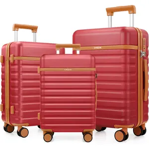 UKEIN 3-Piece Luggage Set (20"/24"/28") – Hardside Suitcases with Double Spinner Wheels & TSA Lock, Lightweight Durable Travel Luggage for School & Trips