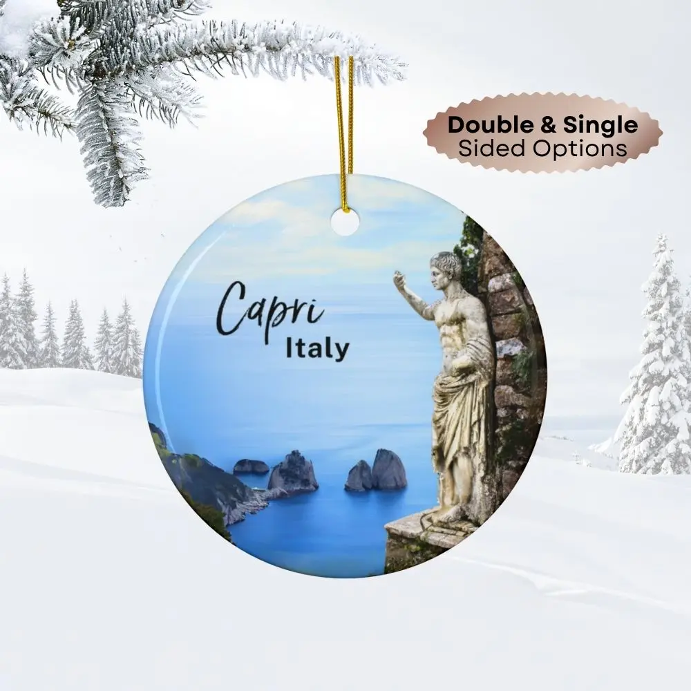 Capri Italy Travel Ornament | Christmas Keepsake | Artist-Created Ceramic Souvenir.