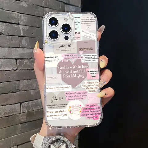 Magnetic Soft TPU Smartphone Cover & Casing for iPhone 11/12/13/14/15/16/17 Pro Max - MagSafe-Fit, Waterproof, Magnetic Closure, Bible Verses Collage Aesthetic, Lightweight, Shockproof, Scuff Resistance Phone Accessory