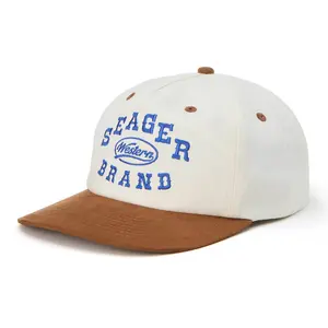 Seager Saloon Cream Brown Snapback Hat