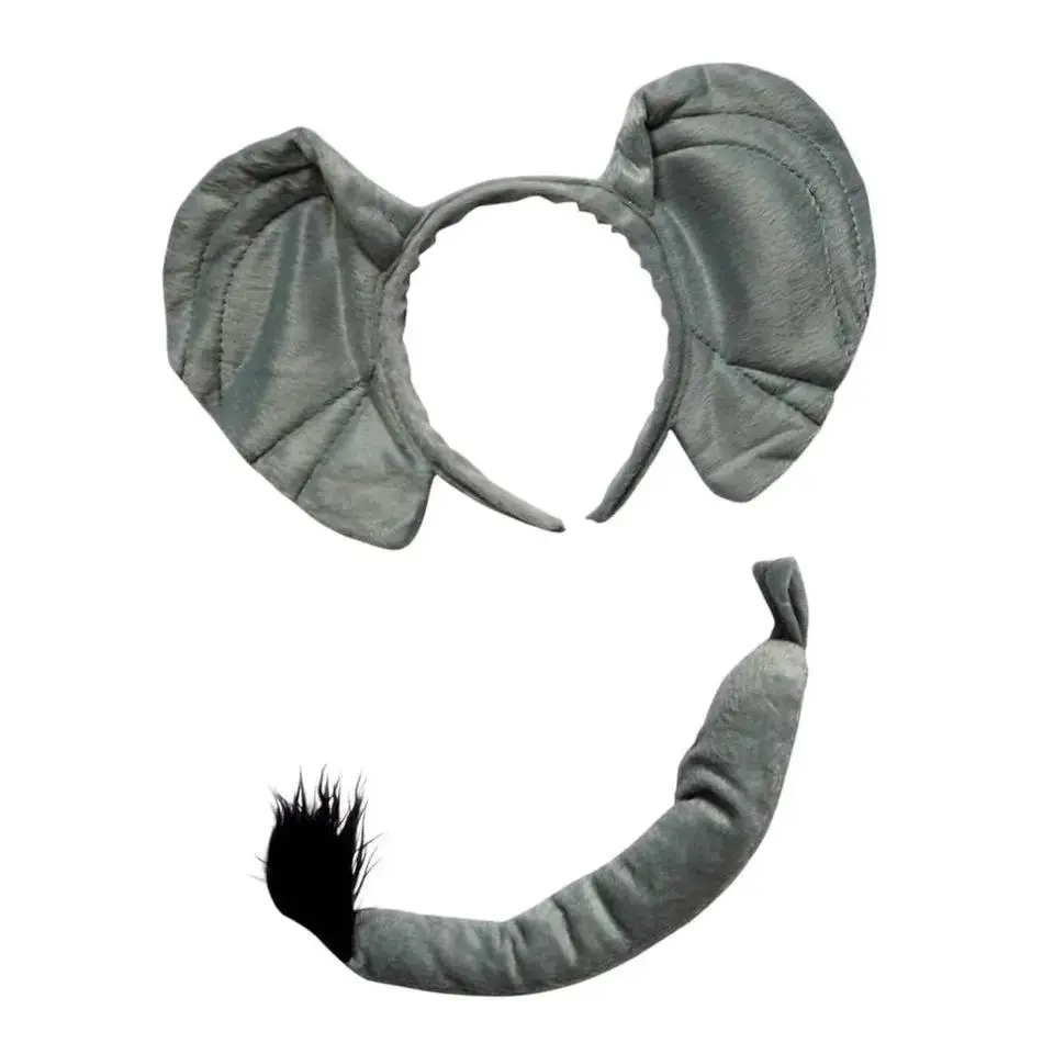 Elephant Headband Ears & Tail, Kid or Adult Costume Accessories