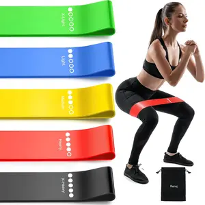 5-Pack Natural Latex Rubber Resistance Bands, Multi-Level Adjustable Tension Compact Set, Unisex Home Gym Strength Training Equipment for Stretching, Pilates Workouts