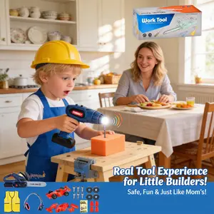 27pcs Simulation Repair Tool Set, Electric Drill Saw Screwdriver, Boy Toy Stem Kit, Building Role Play Toys, No Battery Included