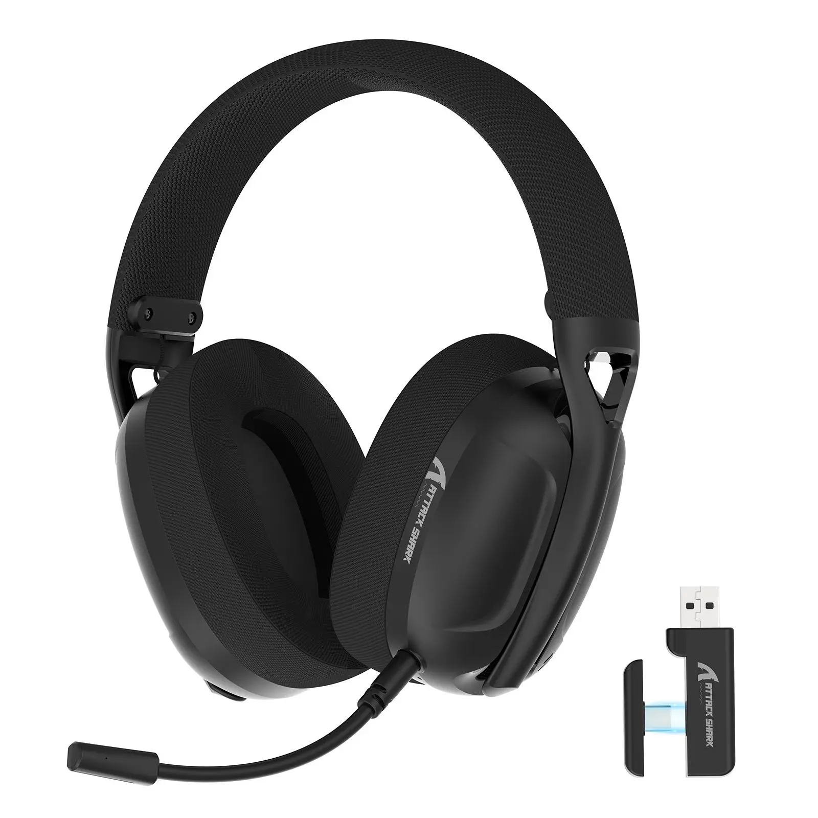 Attack Shark L80 Wireless Headphone, Ultra-light Gaming Headset with Microphone, Wired/Wireless Headset for Computer, Laptop, PC, Gaming Accessories, Lightweight Gaming Headphones, USB Wireless Headset